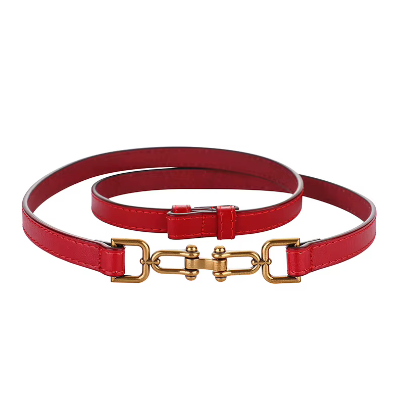 Ceinture fine en cuir véritable pour femme, ceinture décorative à la mode, ceinture réglable pour ma