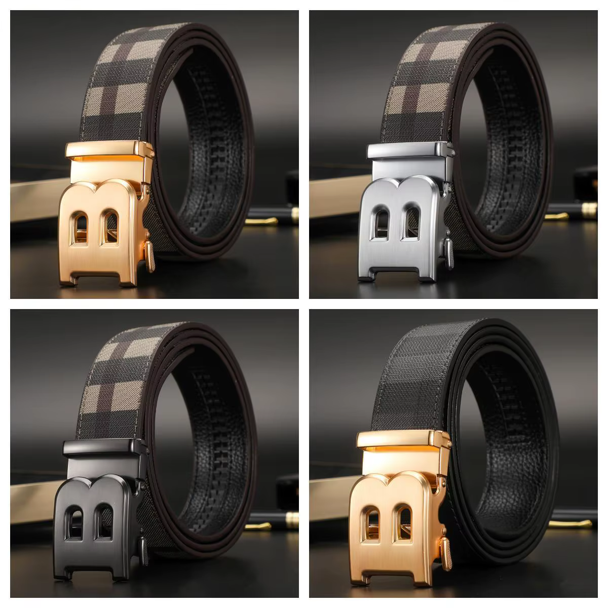 Haute qualité hommes ceinture concepteur en cuir véritable ceintures mâle métal automatique boucle d