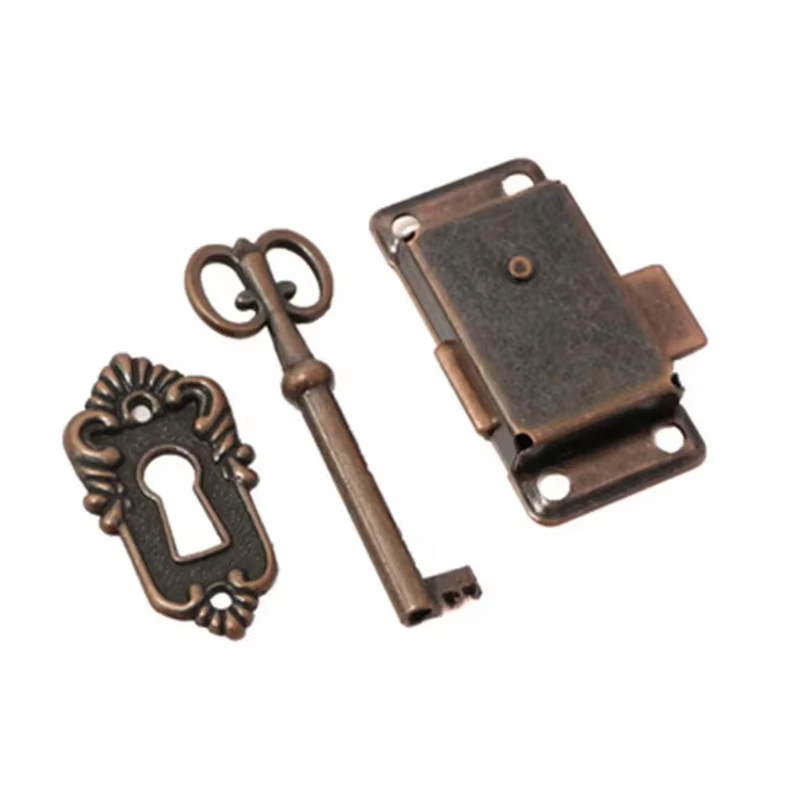 Serrure de porte Antique, tiroir, boîte à bijoux, armoire, armoire, ensemble de serrures de porte, a