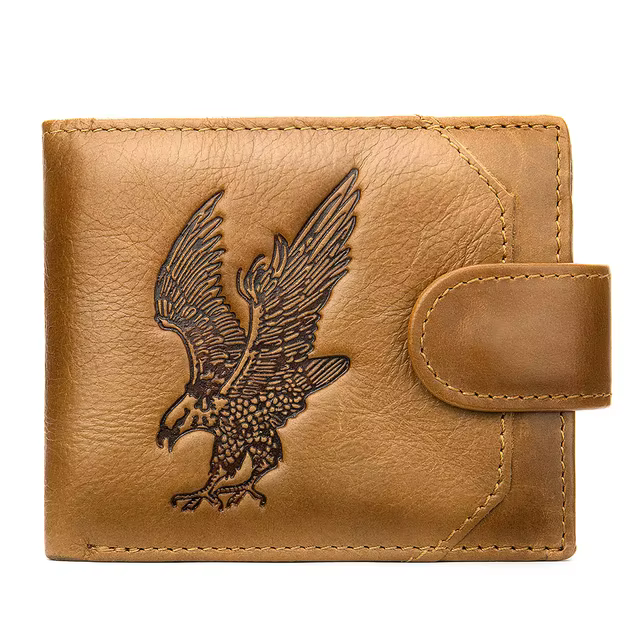 Luufan cuir hommes portefeuille en cuir véritable fermeture éclair monnaie moraillon court sac à mai