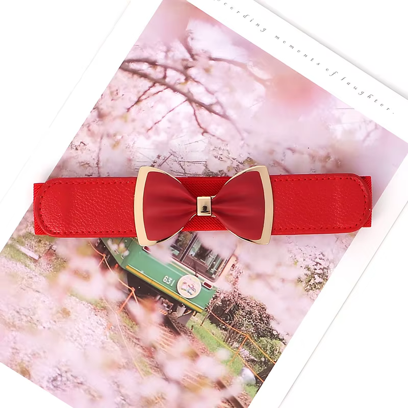 Ceinture à nœud 3D minimaliste de style français – Ceinture en cuir extensible et polyvalente pour r