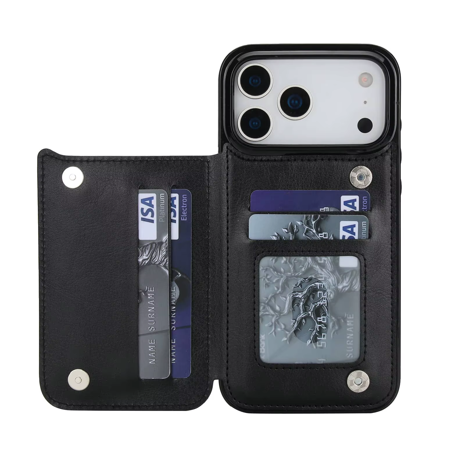 Étui portefeuille avec porte-carte pour iPhone 17/Air/17 Pro/17 Pro Max, étui à fentes pour cartes a