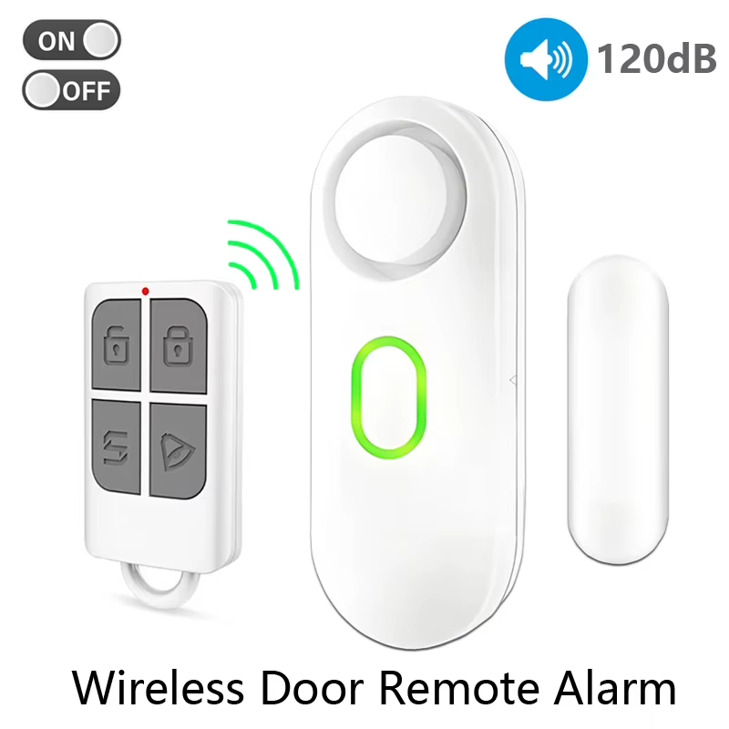 Alarme de fenêtre de porte sans fil avec télécommande, 3 Modes (bienvenue/porte ouverte/alarme), Ins