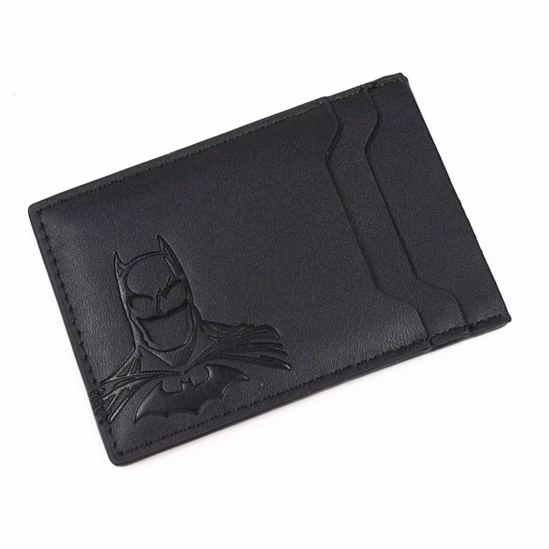 Portefeuille en cuir personnalisé motif chauve-souris, porte-cartes masque de super-héros, étui port