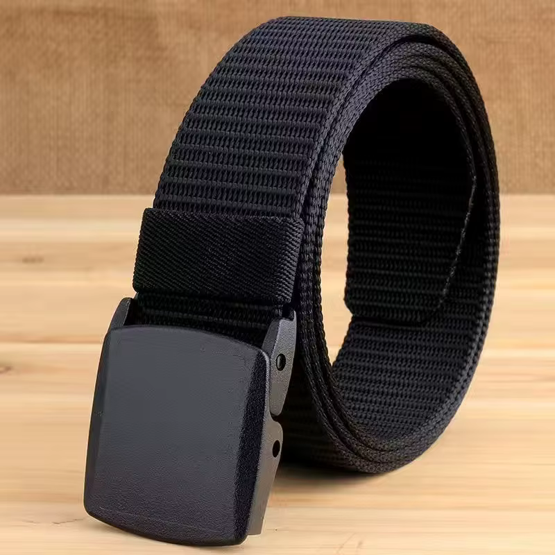 Ceinture en toile décontractée pour hommes, ceinture tactique en nylon sans métal pour l'entraînemen