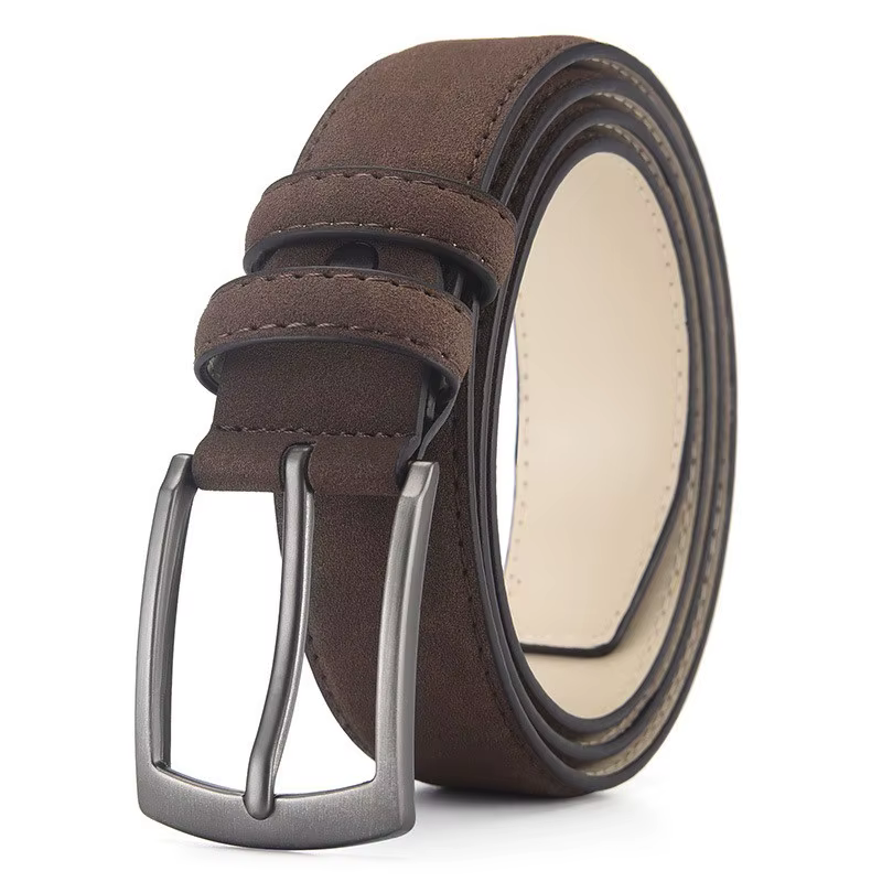 Ceinture en daim pour hommes, tendance rétro, boucle en alliage, grande taille, véritable, haut de g