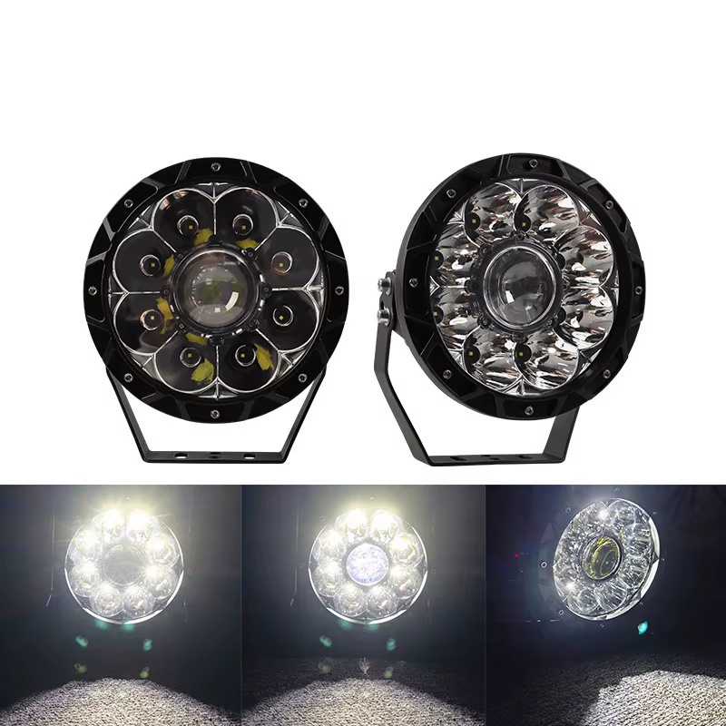Projecteur de lumière de recherche pour voiture, ampoules LED pour longue portée 4x4, conduite hors 
