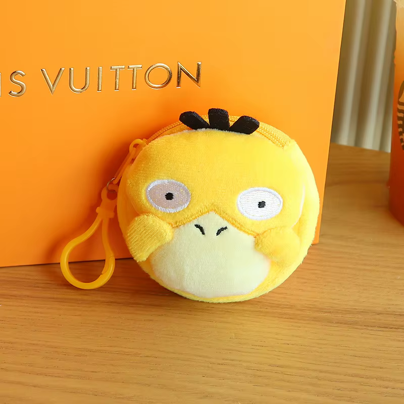 Porte-monnaie Anime Pokemon Psyduck, sac à casque mignon de dessin animé, sac de taille portable pou