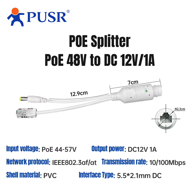 Commutateur PoE Gigabit PUSR 5/8/16/24 ports avec SFP Uplink, protection IP40, Plug-and-Play, RJ45 E