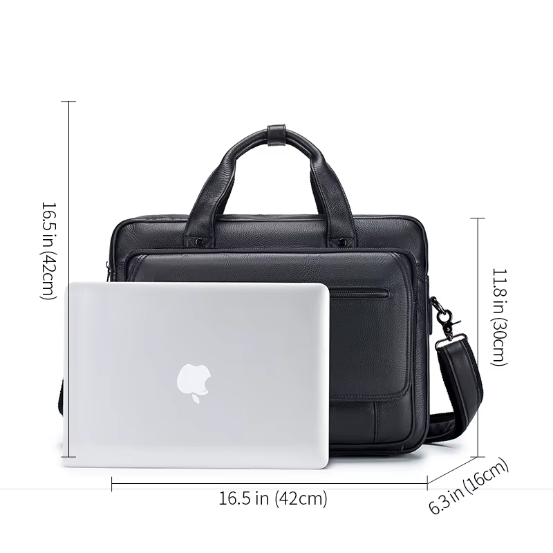 SCHLATUM porte-documents en cuir véritable dur pour hommes 16 pouces bureau affaires ordinateur sac