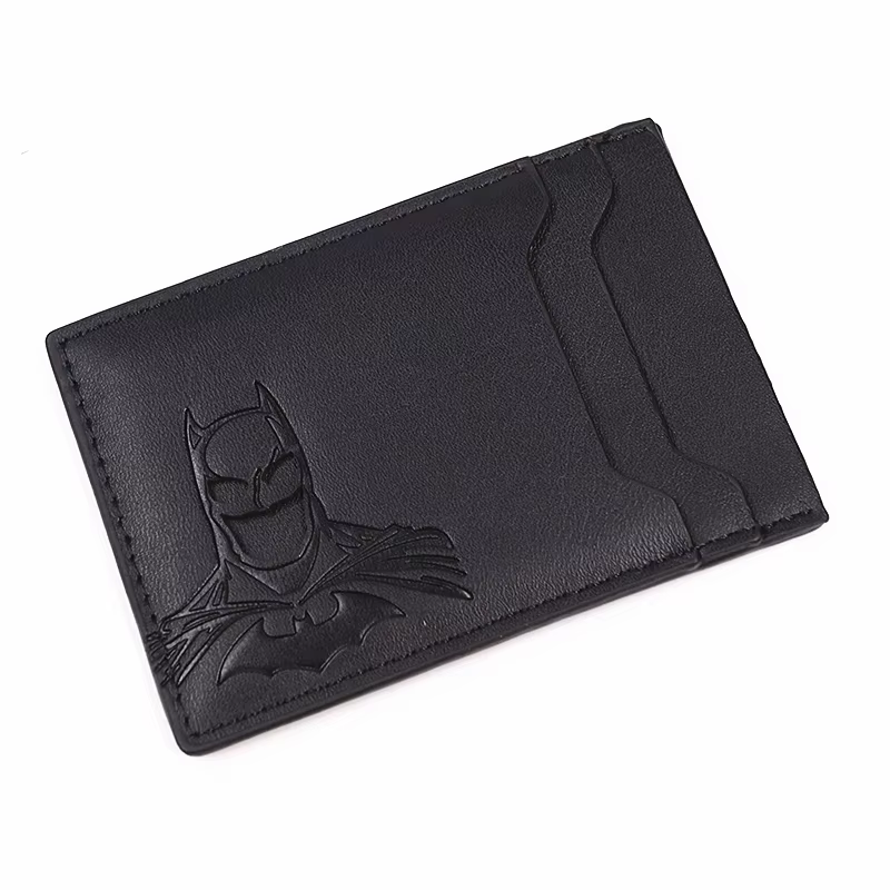 Portefeuille en cuir pour homme, porte-cartes fin avec découpe en forme de visage de super-héros, ma