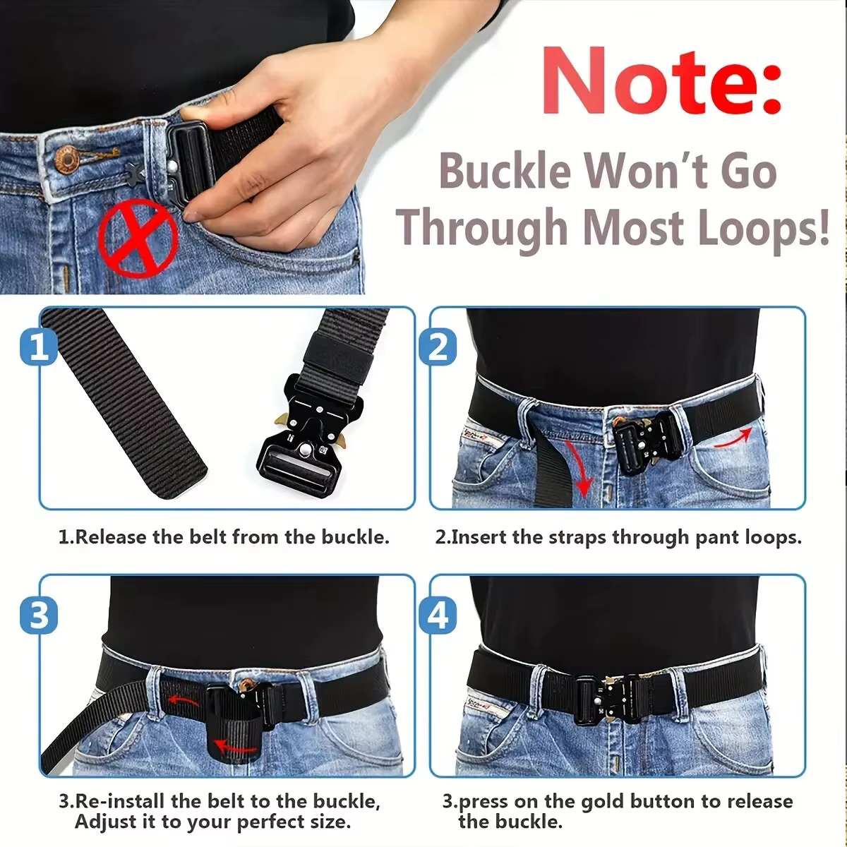 Ceinture d'extérieur multifonctionnelle pour hommes, toile de haute qualité pour nylon, ceinture de 