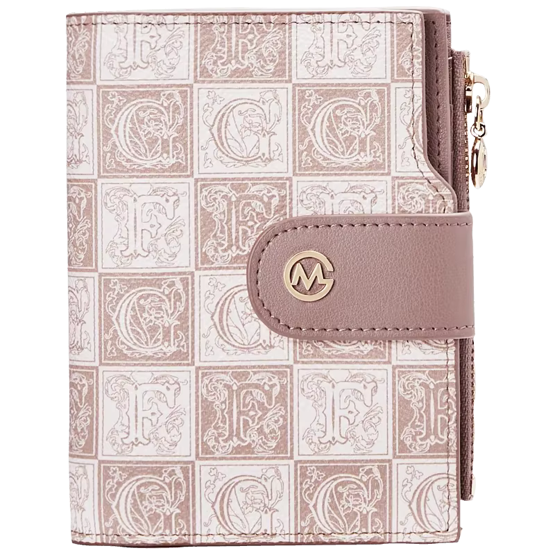 GOLF-Petit portefeuille rose avec fermeture éclair pour femme, porte-cartes de luxe, porte-monnaie c
