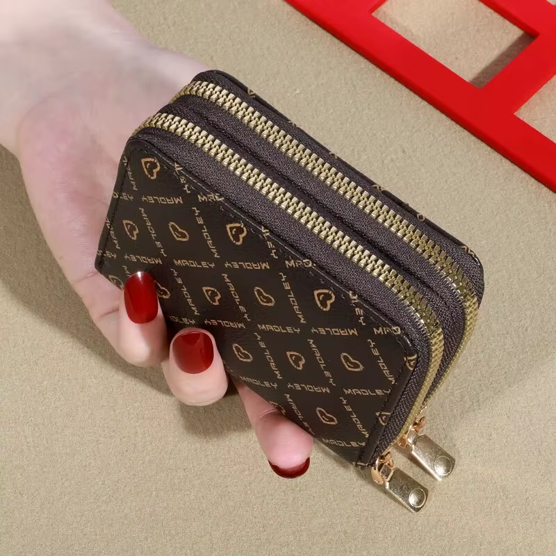 Porte-cartes de crédit pour femmes, étui multi-cartes de grande capacité avec fenêtre d'identificati