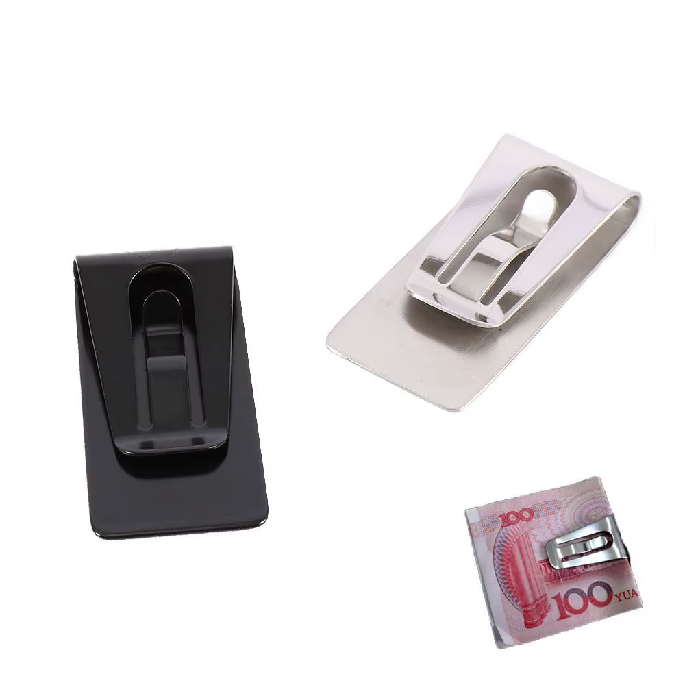 Porte-billet Portable unisexe, porte-carte de visite, Clip métallique en acier inoxydable, pinces à 