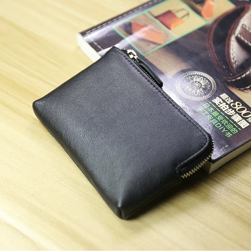 Mini portefeuilles en cuir véritable pour femmes et hommes, porte-monnaie Vintage, petit porte-monna