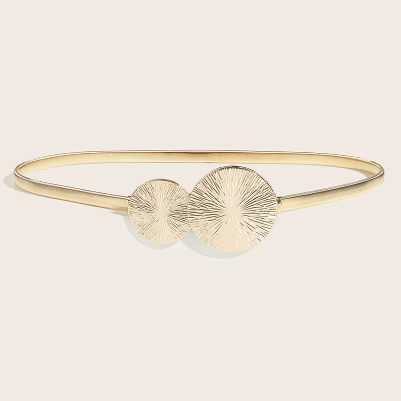 Ceinture élastique en métal pour femmes, chaîne de taille fine en or et argent avec décoration de ju