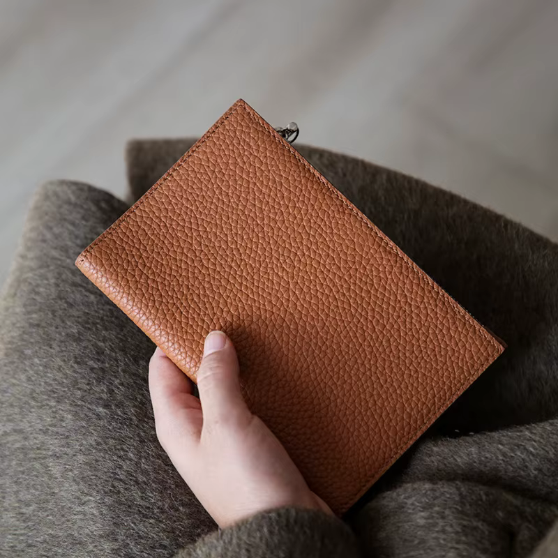 Porte-passeport en cuir, portefeuille de voyage étanche pour femmes et hommes, couverture à fermetur