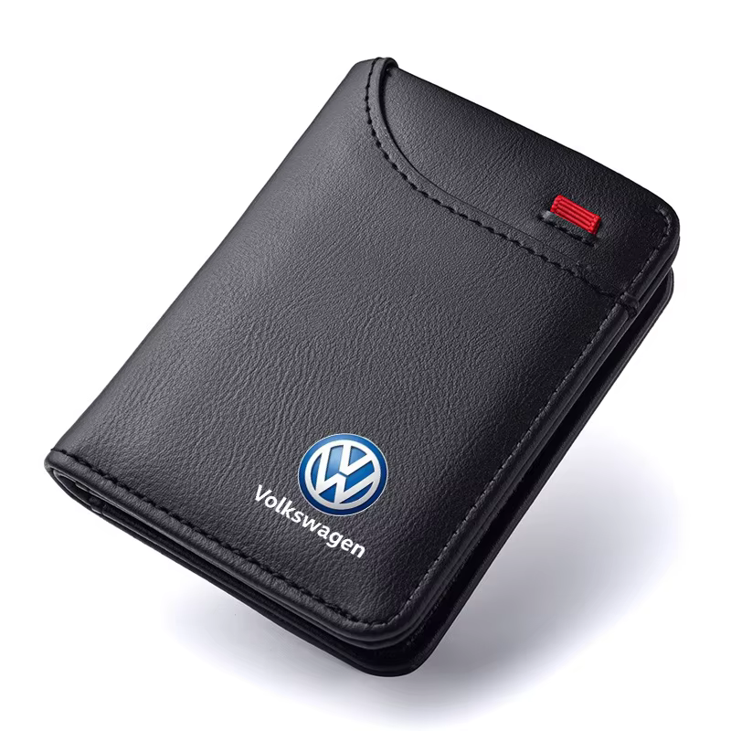 Porte-cartes de crédit avec logo de voiture, petit portefeuille Portable pour VW Passat B5 B6 B7 Pol