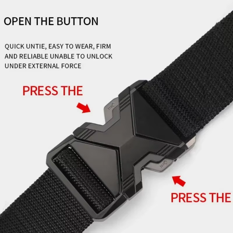Ceinture à boucle en Nylon tressé pour hommes, légère et respirante, 125cm, pour les déplacements qu
