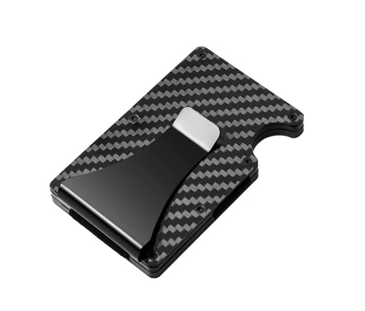 Portefeuille minimaliste pour hommes, portefeuille à sangle d'argent avec pince à billets, portefeui
