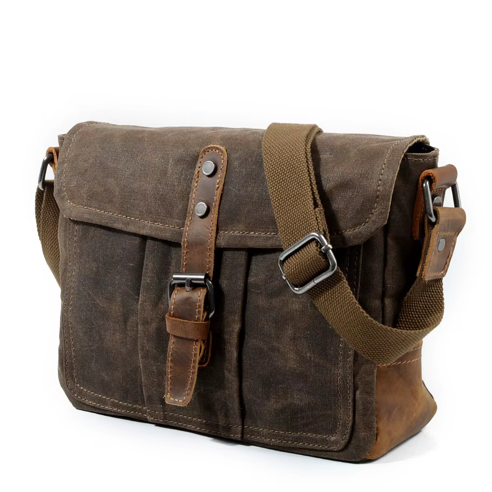 Nouveaux hommes rétro sacs de messager décontracté toile imperméable Simple sac à bandoulière Sectio