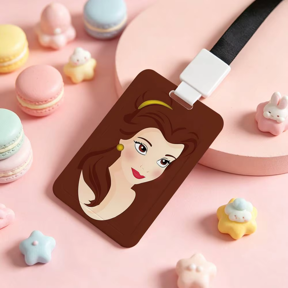 Étui pour cartes coulissantes sans contact NFC, motif princesse de dessin animé D-Disney-s, pour car