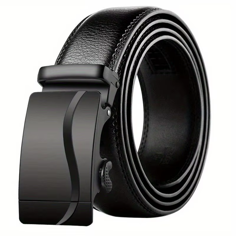Ceinture en cuir pour homme avec boucle automatique en alliage métallique, design de luxe, ceintures