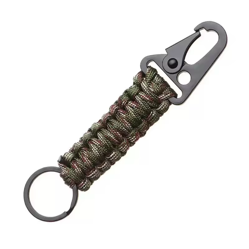 Paracorde porte-clés mousqueton Clips militaire tressé Parachute corde lanière porte-clés survie en