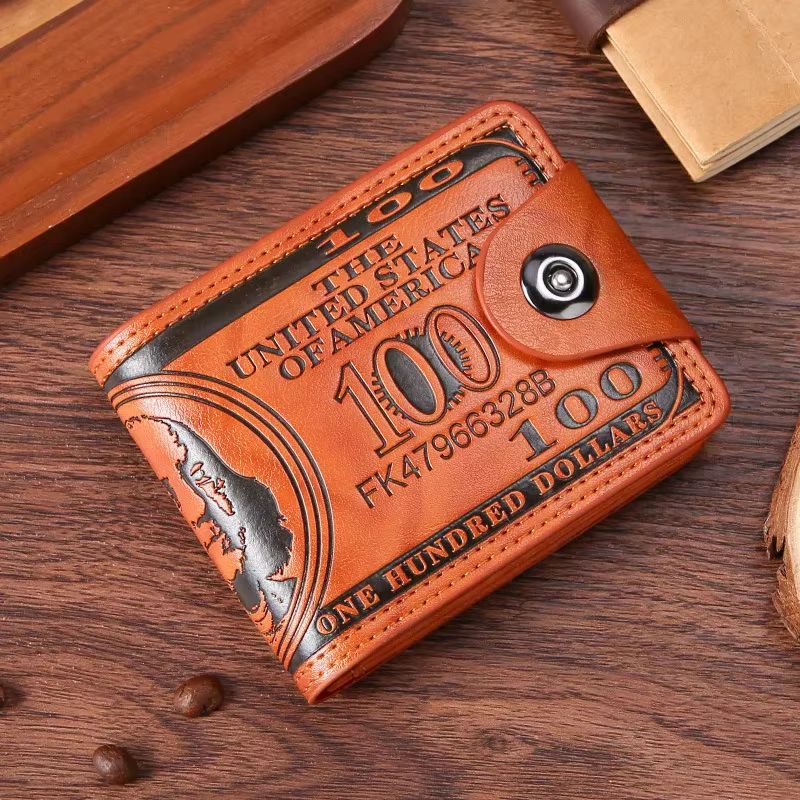 Portefeuilles pour hommes avec 100 dollars américains motif portefeuille homme en cuir portefeuille 