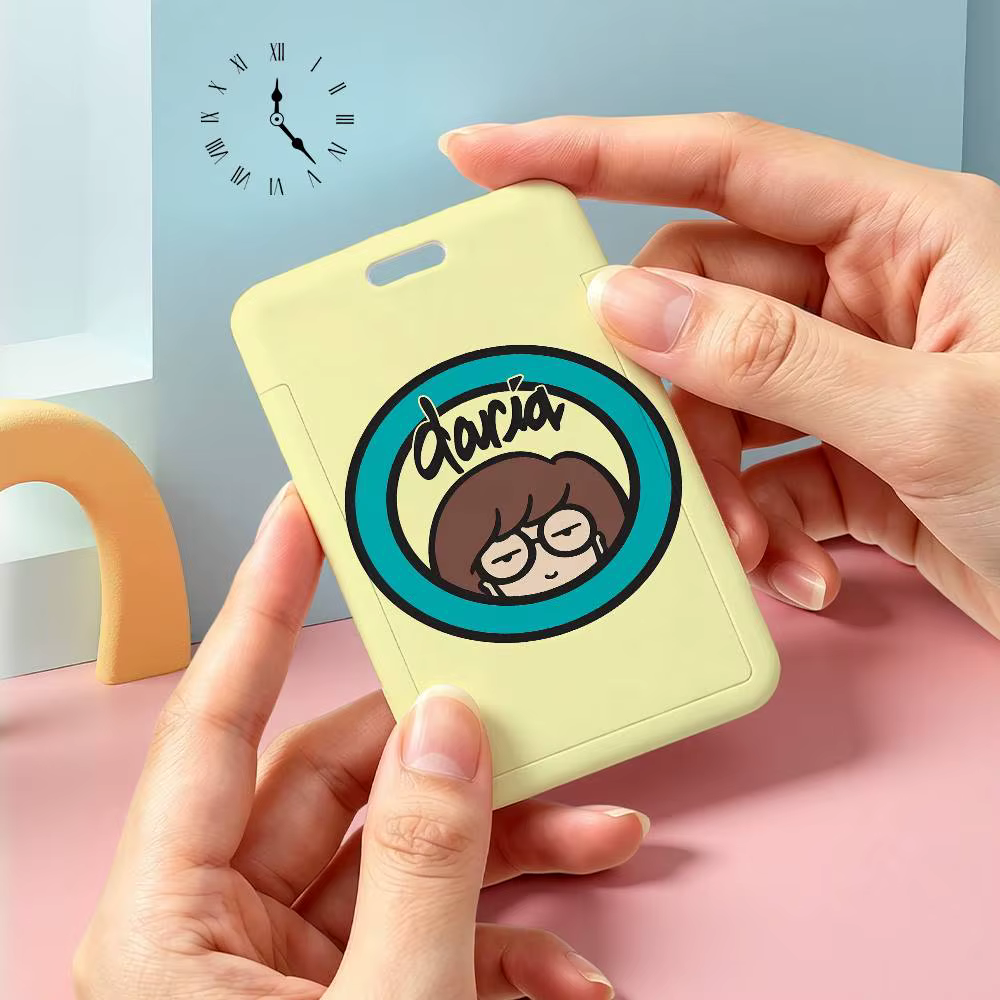 Porte-cartes D-Daria à motif dessin animé, porte-badges professionnel pour entreprise, étui pour car