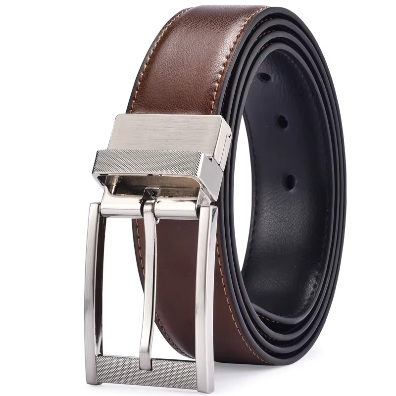 Ceinture en cuir réversible pour hommes, pour pantalons et chemises décontractées, style double, 2 c