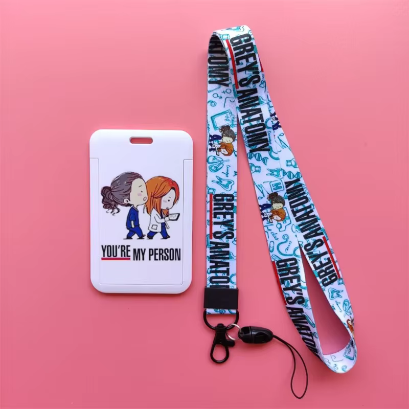 Grey's Anatomy-Lanière de cou avec porte-carte d'identité, porte-badge, couverture de carte pour méd