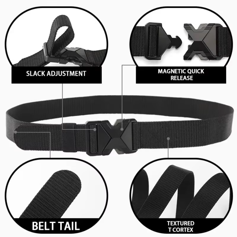 Ceinture à boucle en Nylon tressé pour hommes, légère et respirante, 125cm, pour les déplacements qu