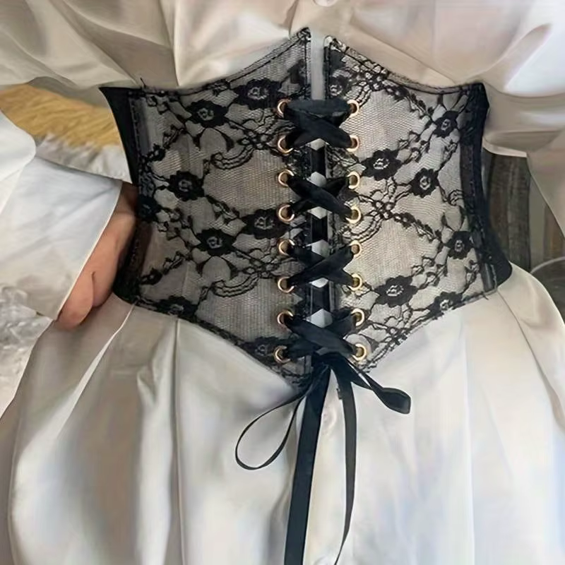 Ceinture corset à lacets pour femmes, style rétro pour dames adapté aux tenues décontractées et aux 