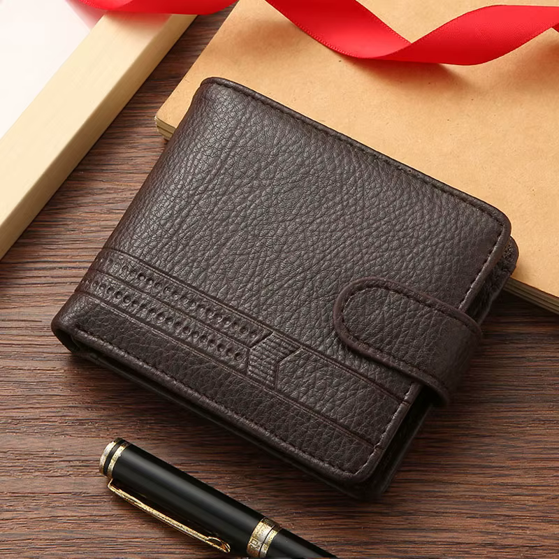 Portefeuilles fins pour hommes en cuir, porte-cartes multiples, porte-monnaie avec fenêtre pour perm