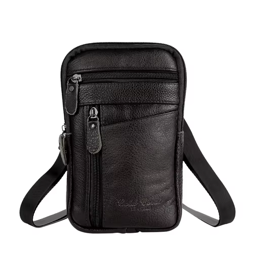 Sac de taille en cuir pour hommes, sac pour téléphone portable, ceinture de Sport de plein air, peti