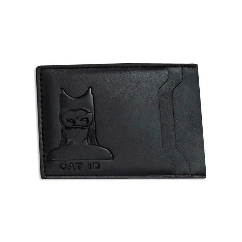 Portefeuille d'identité Hero Cat pour femme et fille, porte-cartes fin en cuir avec masque facial de