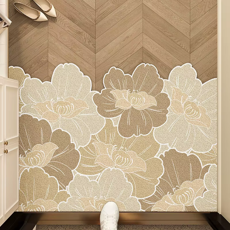 Tapis de porte d'entrée antidérapant, coupe libre, décoratif, parfait pour le linge, la cuisine, la