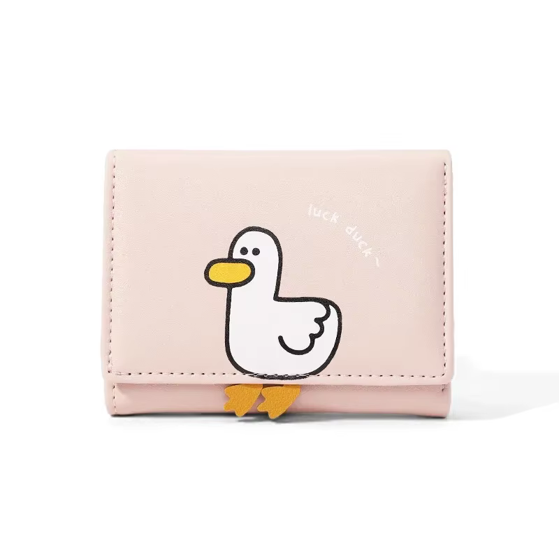 Portefeuille en cuir PU pour femme, porte-cartes bancaires, porte-monnaie créatif, design de canard 