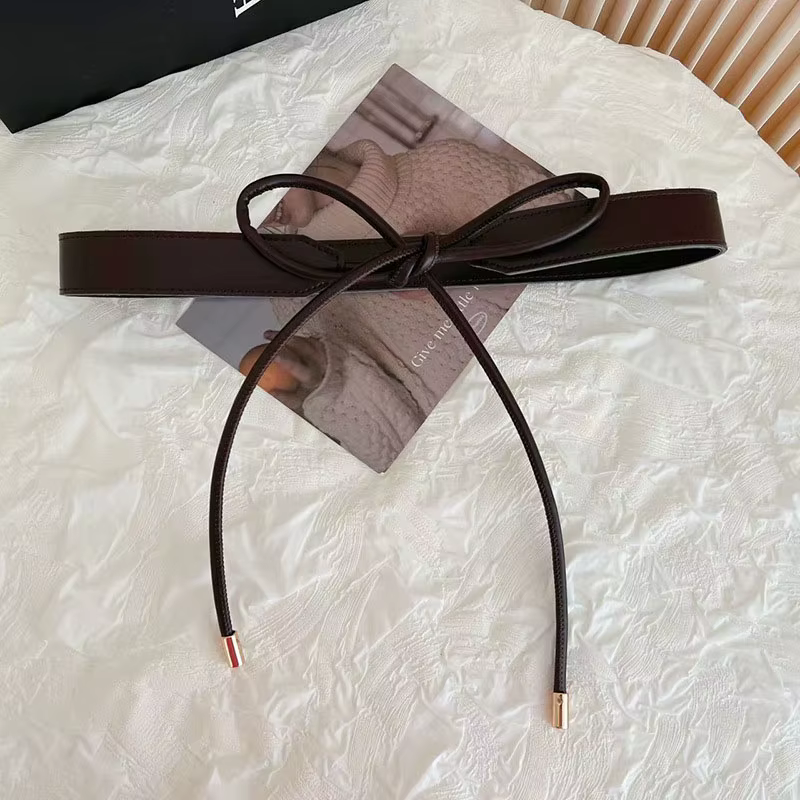 RICYGVM – ceinture fine en cuir nouée pour femmes coréennes, mode Simple, pull, manteau, ceinture dé