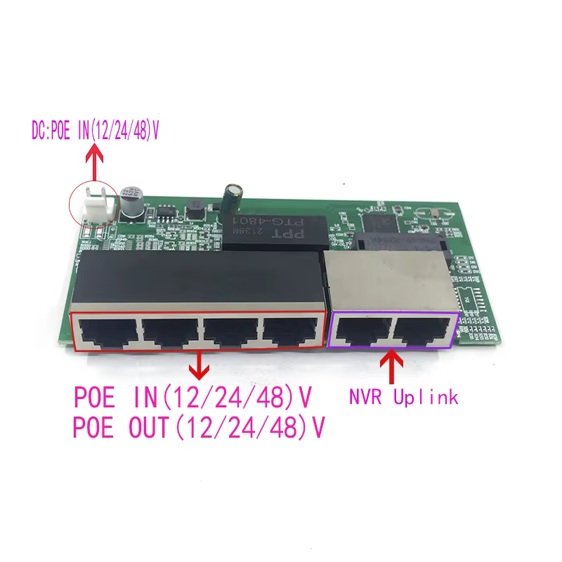 POE12V-24V-48V POE12V/24V/48V POE OUT12V/24V/48V commutateur poe 100 mbps POE pobre; 100 mbps UP Lin