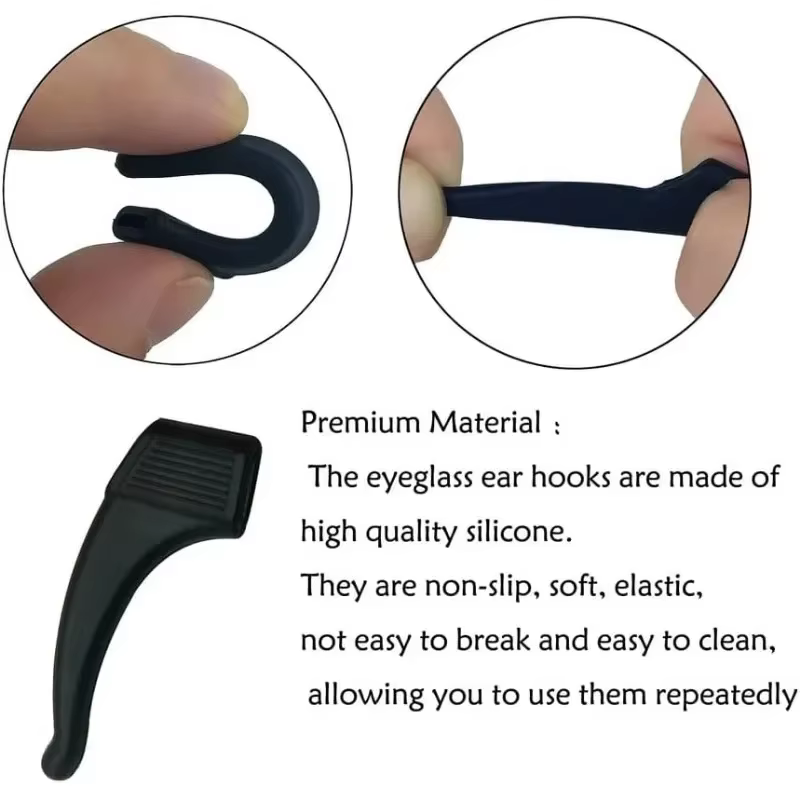 Crochet d'oreille en Silicone antidérapant pour lunettes, 2/40 pièces, fixation de support de mancho