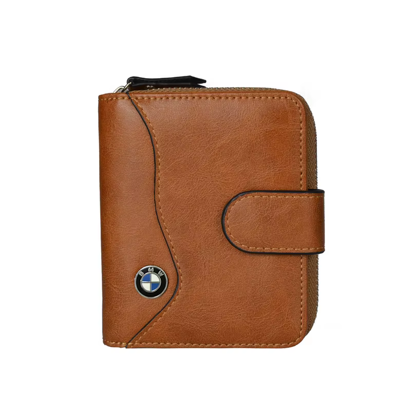 Portefeuille en métal avec logo de voiture, porte-monnaie, porte-cartes d'identité et de crédit, ada