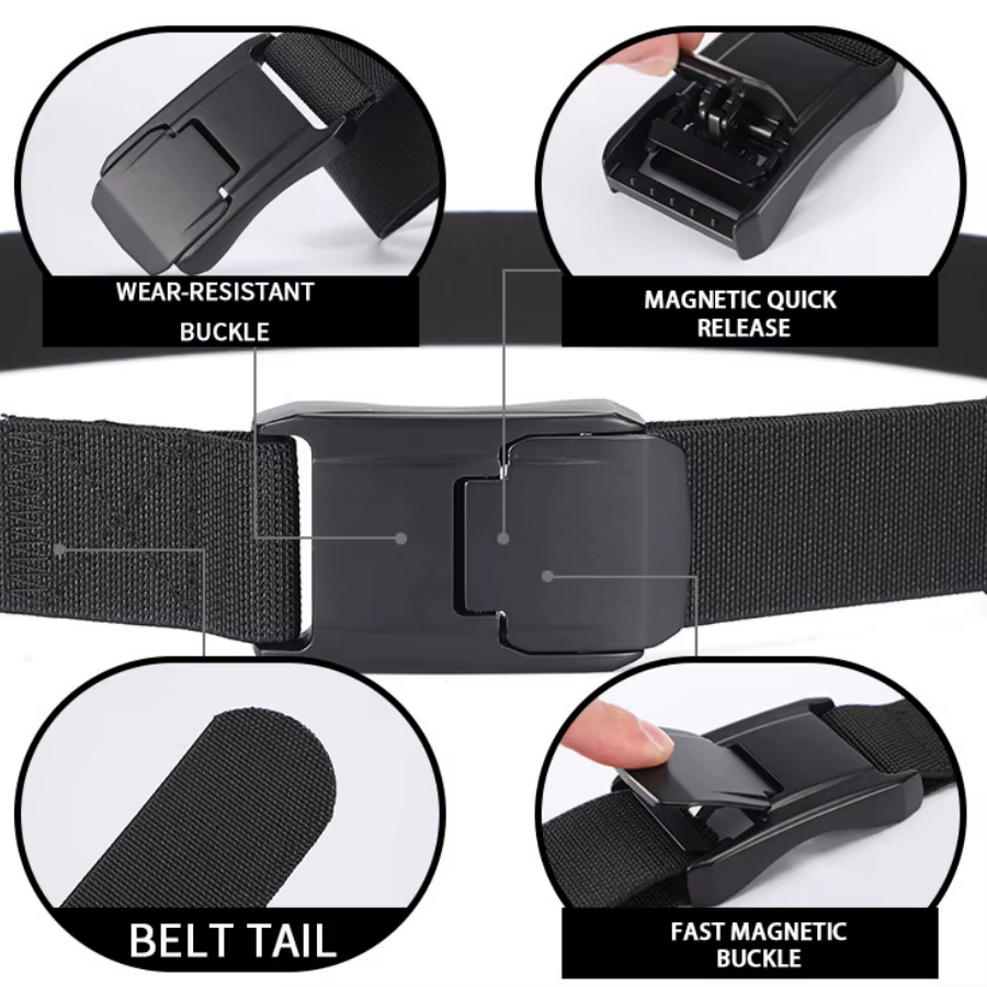 Nouvelle ceinture extensible pour hommes et femmes, boucle à dégagement rapide, solide, en vrai Nylo