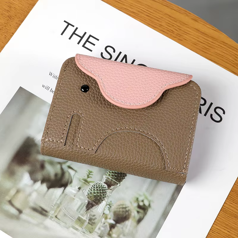 Mini porte-monnaie éléphant en PU souple, porte-clés, sac de rangement, joli porte-monnaie pour femm