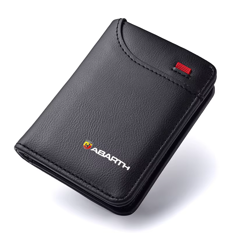 Mini portefeuille de voiture, carte d'identité, carte de crédit, porte-monnaie pour Fiat Abarth 500 