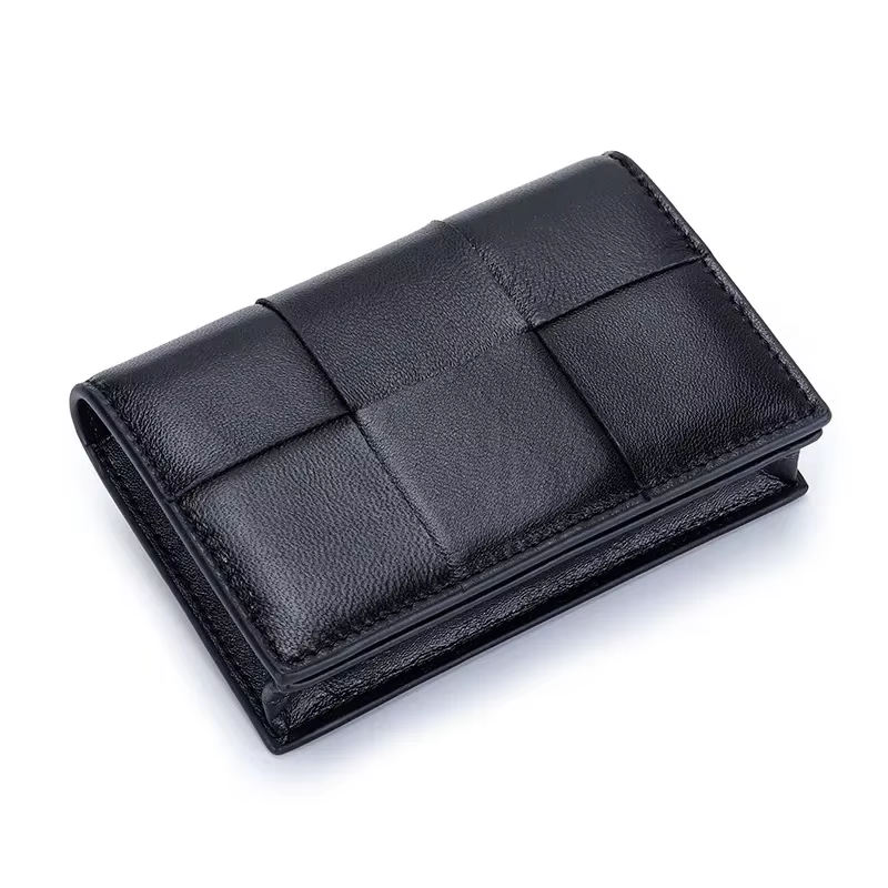 Porte-cartes en peau de mouton, portefeuille multifonctionnel pour femmes, organisateur de cartes de