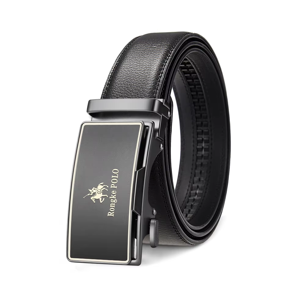 Ceinture pour homme de haute qualité, noire et marron, en cuir véritable, boucle automatique à cliqu