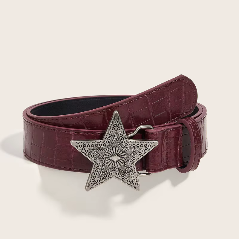 Ceinture rétro Hip-hop pour femmes, largeur 3.3cm, gothique, Punk, boucle étoile à cinq branches, ce